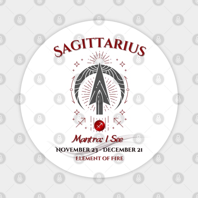 Zodiac Sagittarius Mantra Magnet by Mazzlo Shop